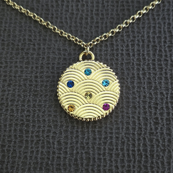 Kurt Geiger Jewelry - Kurt Geiger "Southbank Disc"📀 Pendant Necklace with Mutli Colored🌈 Crystals💎